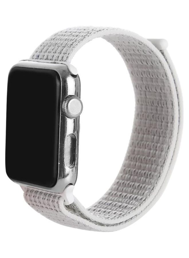 BGM - Nylon Replacement Wrist Strap For Apple Watch Series 6/SE/5/4 40mm And 3/2/1 38mm Silver - Image 1