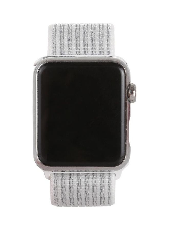 BGM - Nylon Replacement Wrist Strap For Apple Watch Series 6/SE/5/4 40mm And 3/2/1 38mm Silver - Image 1