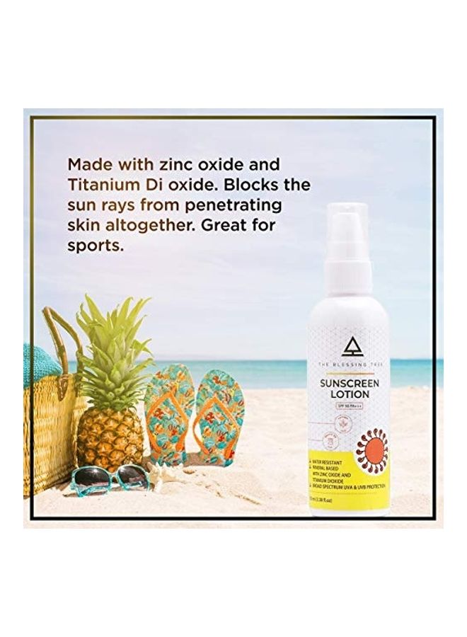 The Blessing Tree - Sunscreen Lotion SPF 50 PA+++ with Zinc Oxide and Titanium Dioxide White/Yellow 100ml - Image 1