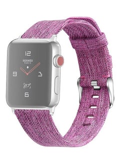 D Style Canvas Wrist Strap For Apple Watch Series 6/SE/5/4 40mm - 3/2/1 38mm Dark Purple