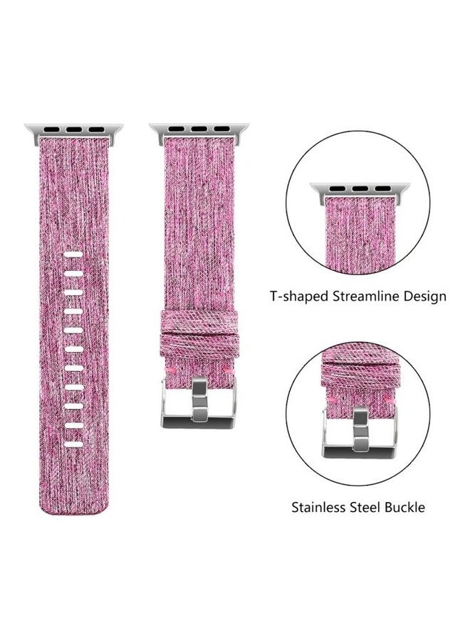 BGM - D Style Canvas Wrist Strap For Apple Watch Series 6/SE/5/4 40mm - 3/2/1 38mm Dark Purple - Image 1