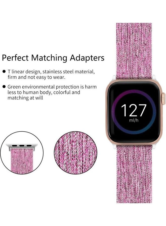 BGM - D Style Canvas Wrist Strap For Apple Watch Series 6/SE/5/4 40mm - 3/2/1 38mm Dark Purple - Image 1