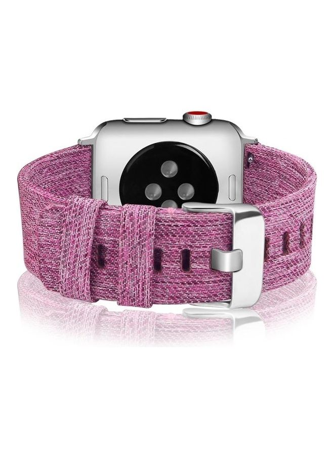 BGM - D Style Canvas Wrist Strap For Apple Watch Series 6/SE/5/4 40mm - 3/2/1 38mm Dark Purple - Image 1