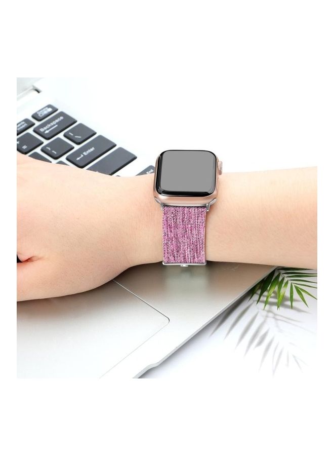 BGM - D Style Canvas Wrist Strap For Apple Watch Series 6/SE/5/4 40mm - 3/2/1 38mm Dark Purple - Image 1