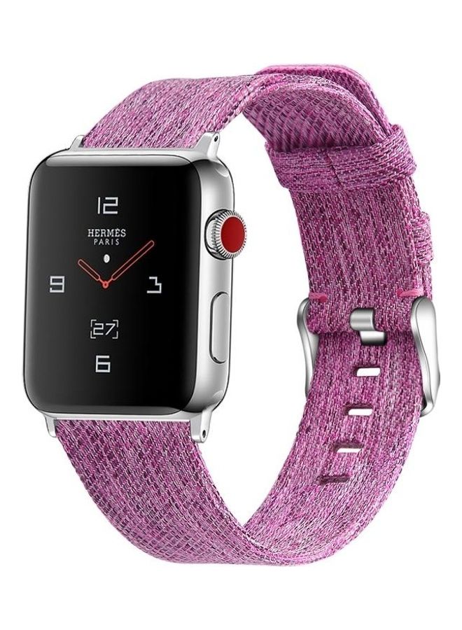 BGM - D Style Canvas Wrist Strap For Apple Watch Series 6/SE/5/4 40mm - 3/2/1 38mm Dark Purple - Image 1