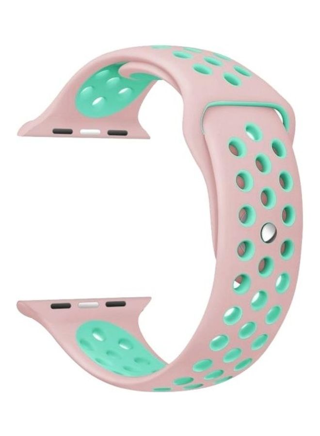 BGM Replacement Strap For Apple Watch Series 6/SE/5/4 44mm And 3/2/1 42mm Pink/Green - Image 2