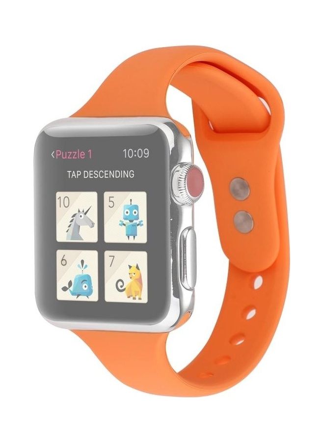 BGM Replacement Wrist Strap For Apple Watch Series SE/6/5/4 40mm And 3/2/1 38mm Orange - Image 1