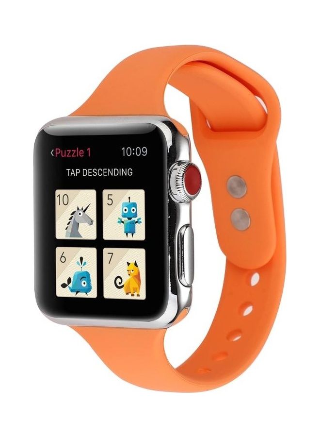 BGM Replacement Wrist Strap For Apple Watch Series SE/6/5/4 40mm And 3/2/1 38mm Orange - Image 3