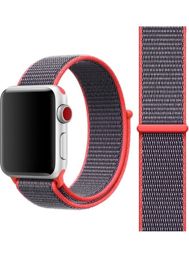 BGM Replacement Strap Watchband for Apple Watch Series 1/2/3 38mm Black/Red - Image 1