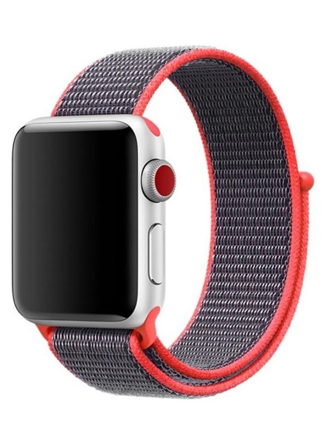 BGM Replacement Strap Watchband for Apple Watch Series 1/2/3 38mm Black/Red - Image 2