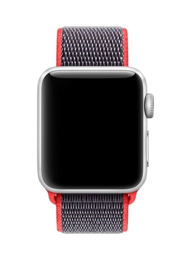 BGM Replacement Strap Watchband for Apple Watch Series 1/2/3 38mm Black/Red - Image 3