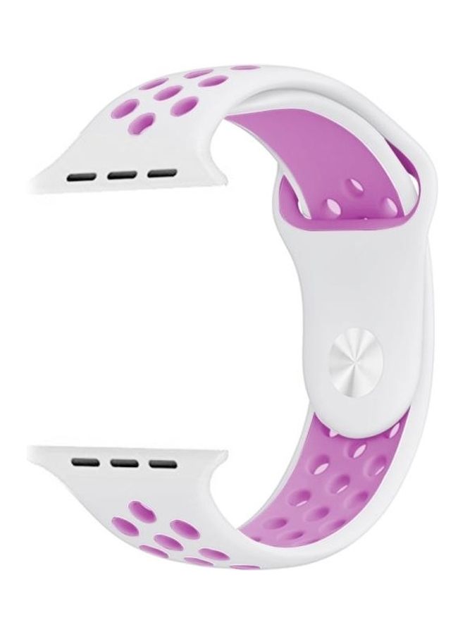 BGM Silicone Replacement Band For Apple Watch Series 6/SE/5/4 44mm And 3/2/1 42mm White/Purple - Image 5