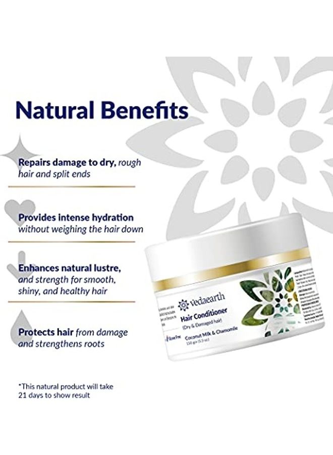 VedaEarth - Hair Conditioner With Coconut Milk And Chamomile White 2.5x2.9x2.9inch - Image 1