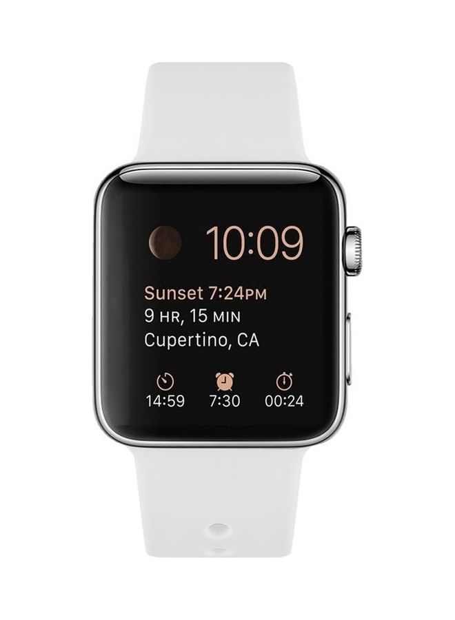 BGM Silicone Replacement Wrist Strap For Apple Watch Series 6/SE/5/4 44mm And 3/2/1 42mm White - Image 2