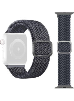 Replacement Braided Elastic Strap For Apple Watch Series 1/2/3/4/5/6/SE 38/40mm Grey