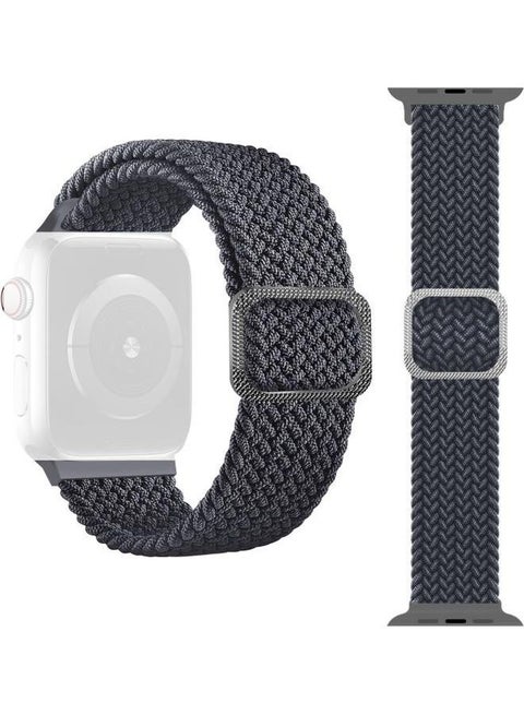 Replacement Braided Elastic Strap For Apple Watch Series 1/2/3/4/5/6/SE 38/40mm Grey