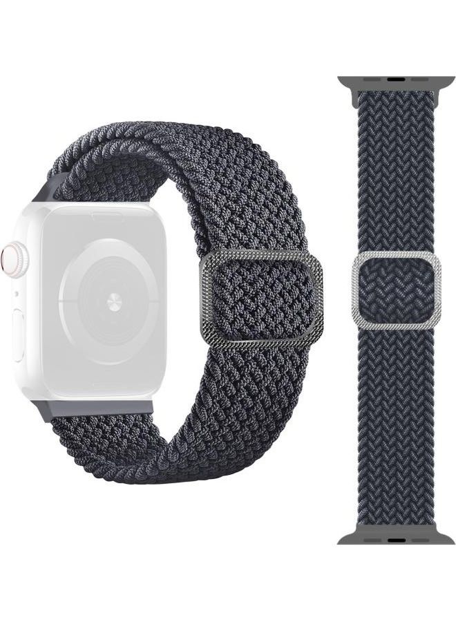 BGM - Replacement Braided Elastic Strap For Apple Watch Series 1/2/3/4/5/6/SE 38/40mm Grey - Image 1