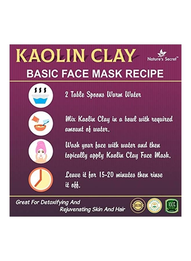 Nature's Secret White Light Kaolin Clay Powder for Skin Face Mask Black 250grams  - Image 3