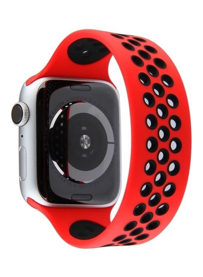 BGM Replacement Wrist Strap For Apple Watch Series 6/SE/5/4 44mm And 3/2/1 42mm Red/Black - Image 1