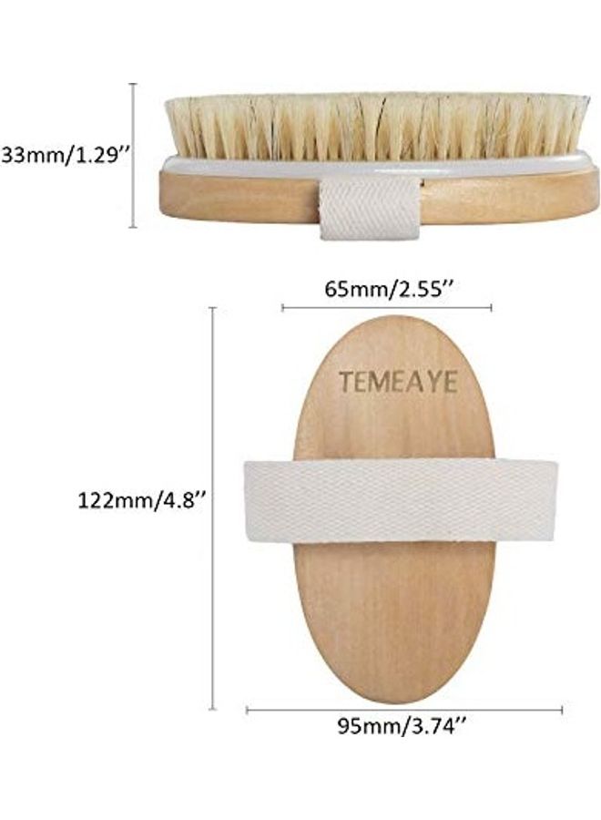 TEMEAYE Dry brush body brush-Gentle exfoliation Set of 2 White/Yellow 0.3X15X1.1inch - Image 2