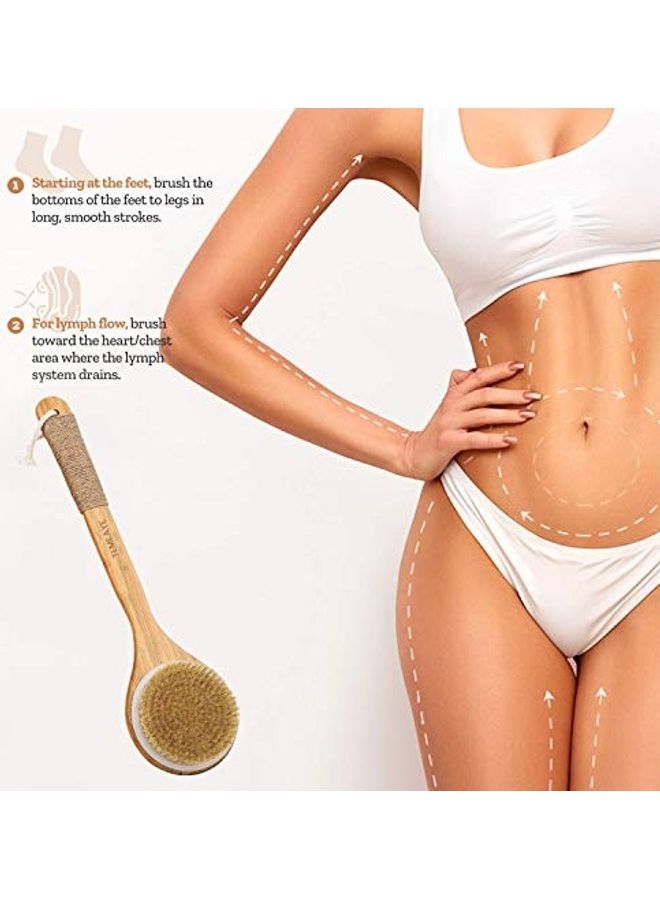 TEMEAYE Dry brush body brush-Gentle exfoliation Set of 2 White/Yellow 0.3X15X1.1inch - Image 4