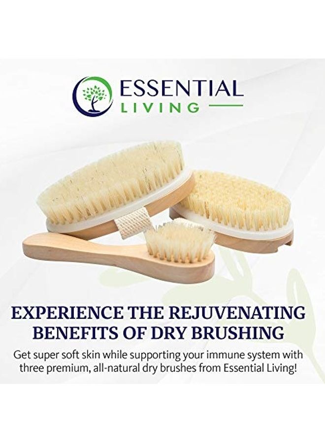 إسينشال ليفنج 3-Piece Dry Brushing Spa Kit Yellow - Image 1