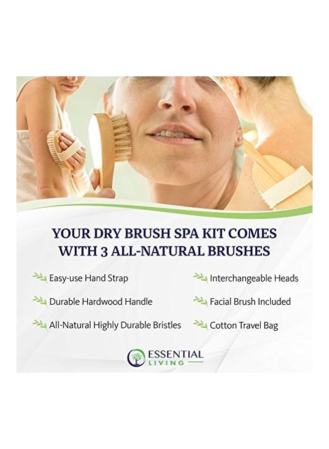 إسينشال ليفنج 3-Piece Dry Brushing Spa Kit Yellow - Image 2