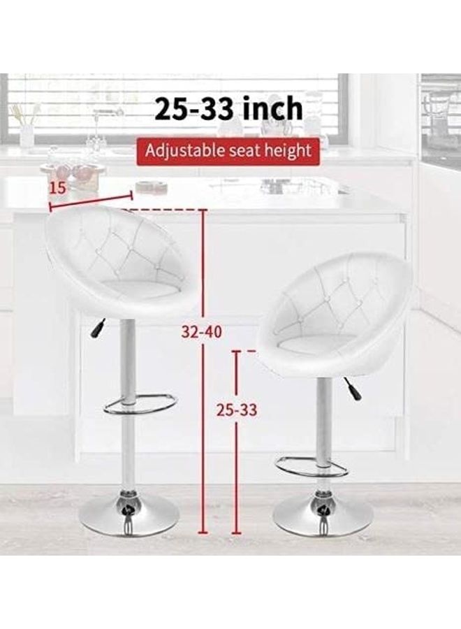 أيه كيه أف كرسي مفرد بقضيب دوارقابل للتعديل بتصميم عصري أبيض 48D x 50W x 105Hسم  - Image 4
