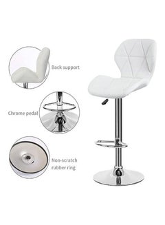 أيه كيه أف كرسي للبار بتصميم ماسي من قطعتين أبيض 40D x 50W x 110Hسم  - Image 3
