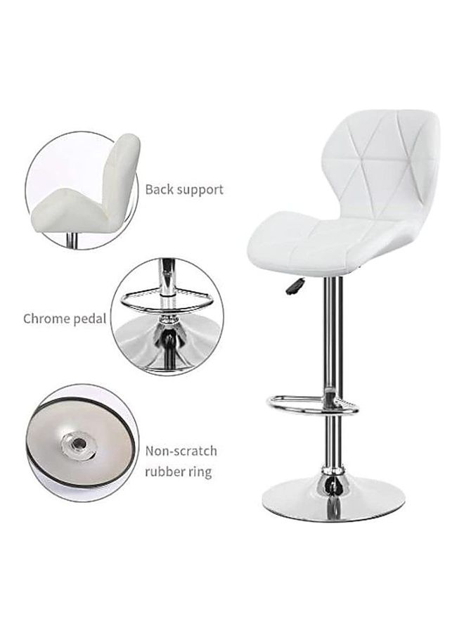 أيه كيه أف كرسي للبار بتصميم ماسي من قطعتين أبيض 40D x 50W x 110Hسم  - Image 3