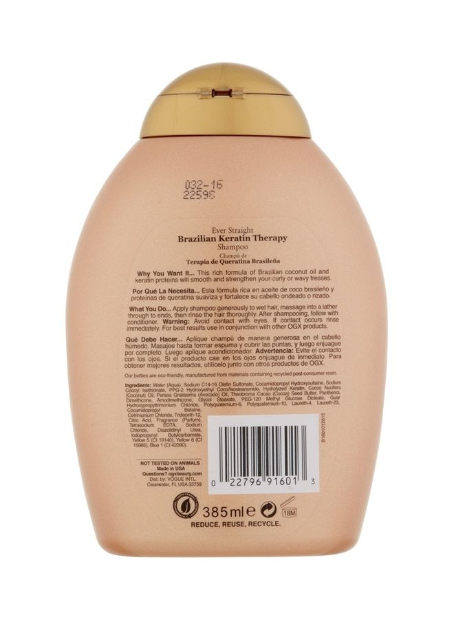 Ogx Ever Straight Brazilian Keratin Therapy Shampoo Multicolour 385ml - Image 4