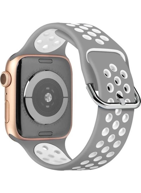Replacement Band for Apple Watch Series 1/2/3/4/5/6/SE 38/40mm Grey/White