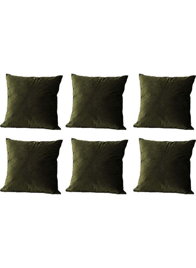 6-Piece Velvet Decorative Cushion Set Green 25x25cm - v1629156451/N50166513A_1