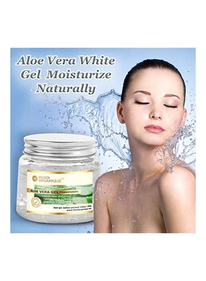 Khadi ORGANIQUE Aloe Vera white Gel Softening Skin Pack Of 2 White 200grams  - Image 2