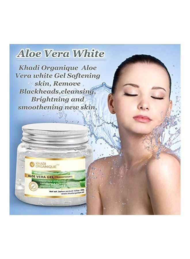 Khadi ORGANIQUE Aloe Vera white Gel Softening Skin Pack Of 2 White 200grams  - Image 3