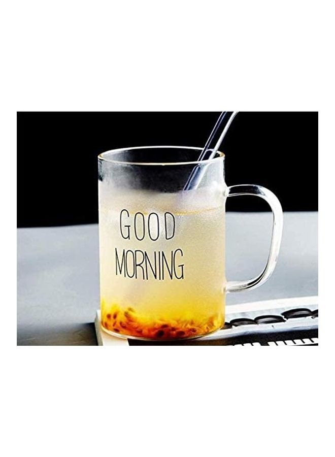 Dubkart - Good Morning Printed Glass With Handle Clear - Image 1