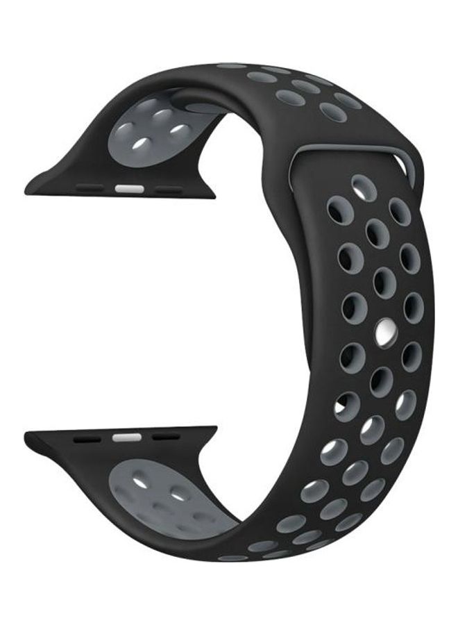 BGM Replacement Band for Apple Watch Series 1/2/3/4/5/6/SE 42/44mm Black/Grey - Image 2