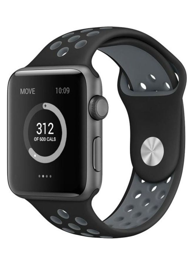 BGM Replacement Band for Apple Watch Series 1/2/3/4/5/6/SE 42/44mm Black/Grey - Image 5