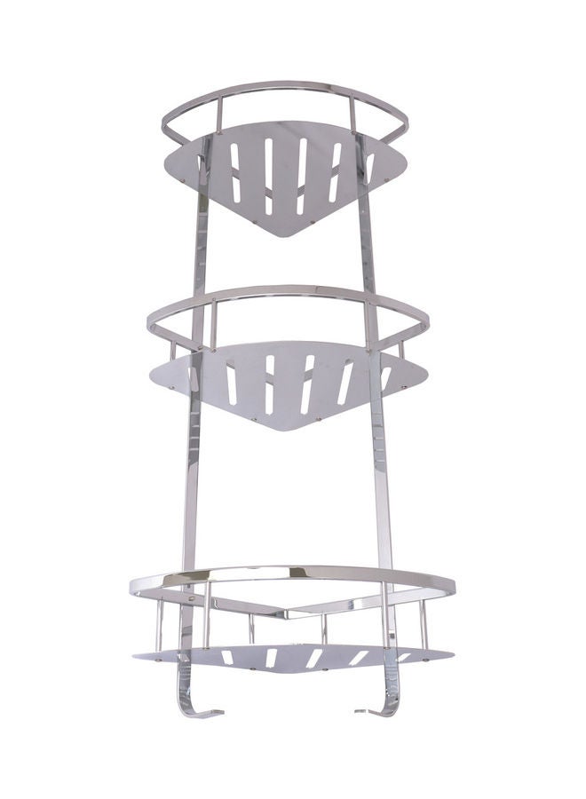 Triple Shelf Bathroom Caddy Silver 60x20x65cm  - Image 1