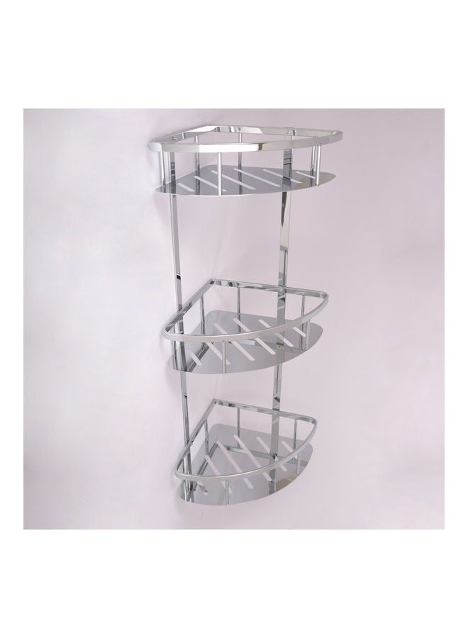Triple Shelf Bathroom Caddy Silver 60x20x65cm  - Image 2