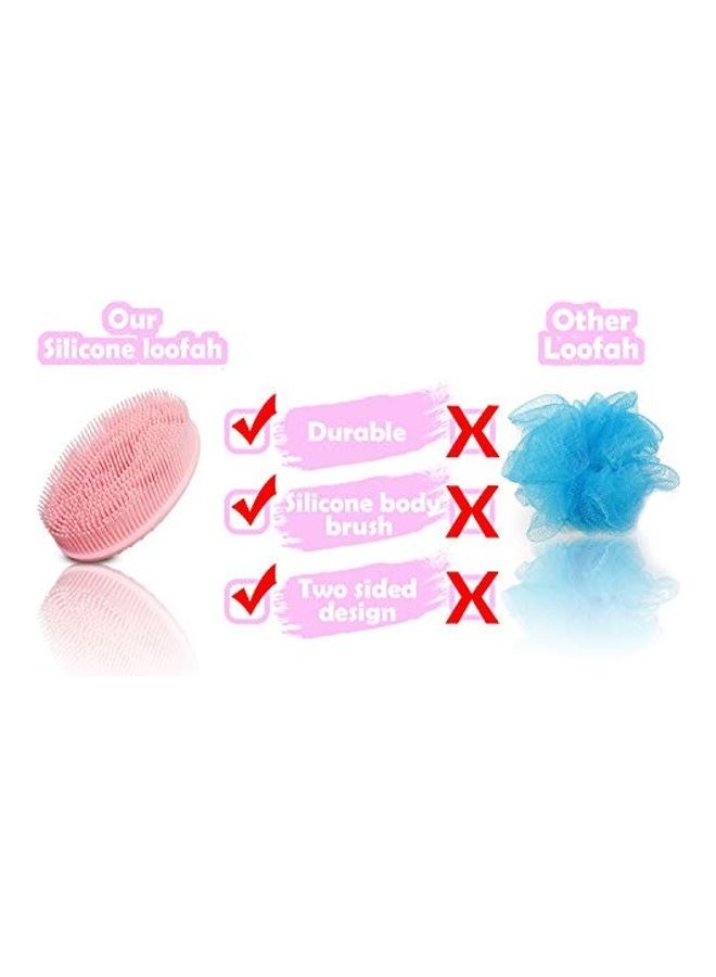 GoWorth 100% Silicone Bath and Shower Loofah Brush For Gentel Scrub Pink 4.5X1.3X2.9inch  - Image 2