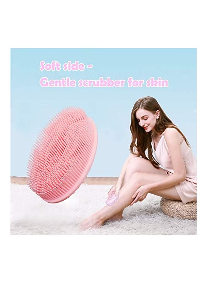GoWorth 100% Silicone Bath and Shower Loofah Brush For Gentel Scrub Pink 4.5X1.3X2.9inch  - Image 3
