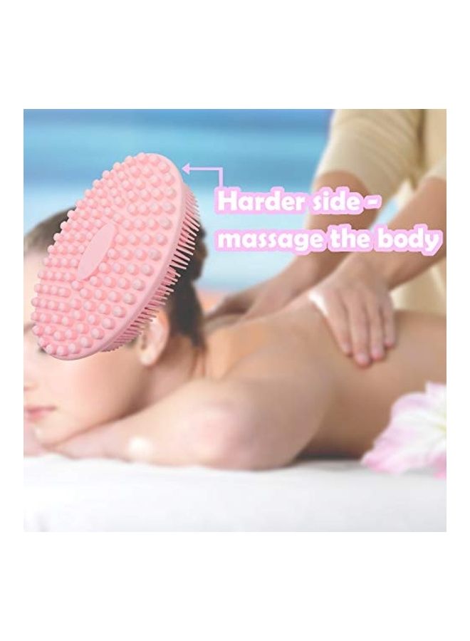 GoWorth 100% Silicone Bath and Shower Loofah Brush For Gentel Scrub Pink 4.5X1.3X2.9inch  - Image 4