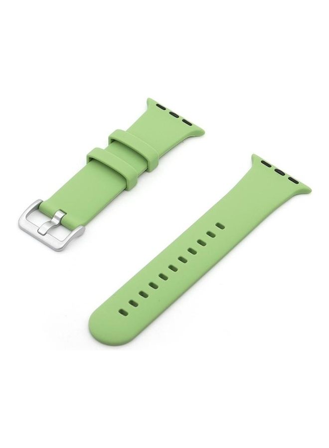 BGM Silicone Replacement Strap For Apple Watch Series 6/SE/5/4 40mm 3/2/1 38mm Green - Image 1