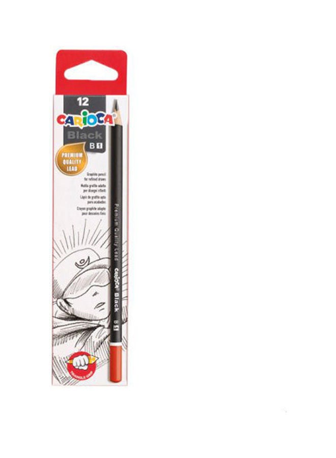 carioca Graphite Pencils B - 12 Pcs Black - Image 1