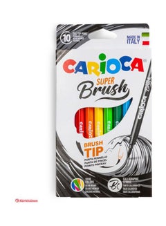 carioca Colo Pens Brush Tip   Set Of  10 Colors Multicolour 