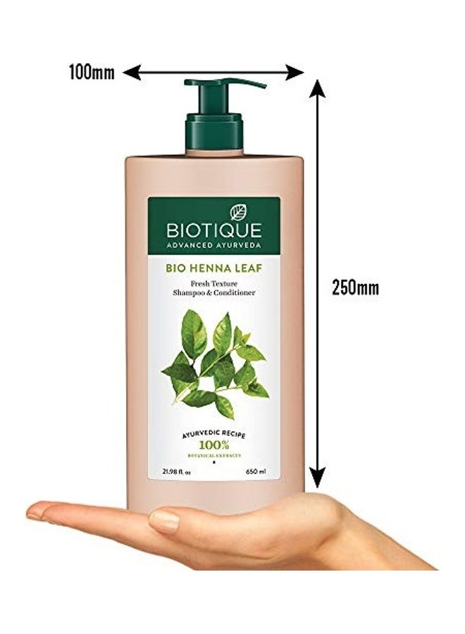 Biotique Bio Henna Leaf Fresh Texture Shampoo and Conditioner Multicolour 650ml  - Image 3