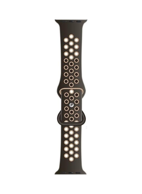 Butterfly Buckle Dual-Tone Replacement Strap Watchband For Apple Watch Series 6/SE/5/4/3/2/1 38-40mm Black