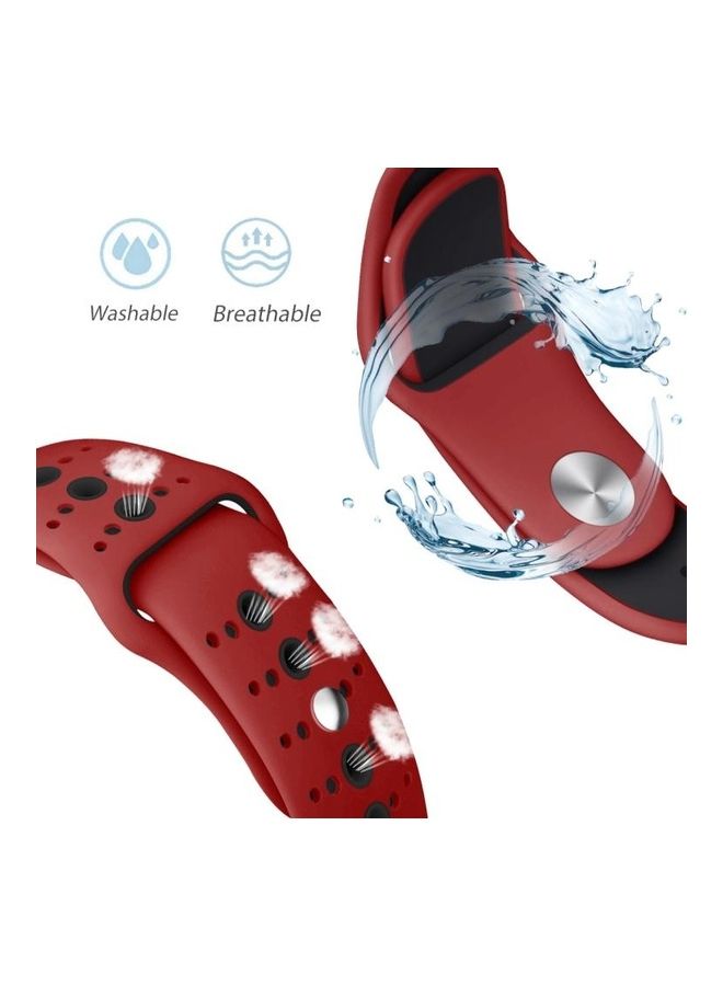 BGM Replacement Wrist Strap For Apple Watch Series 6/SE/5/4 40mm And 3/2/1 38mm Red/Black - Image 3