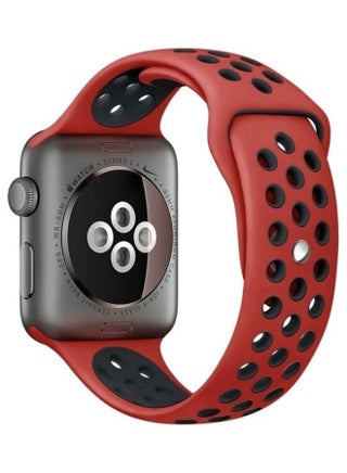 Replacement Wrist Strap For Apple Watch Series 6/SE/5/4 44mm And 3/2/1 42mm Red/Black - v1629160533/N50146964A_1
